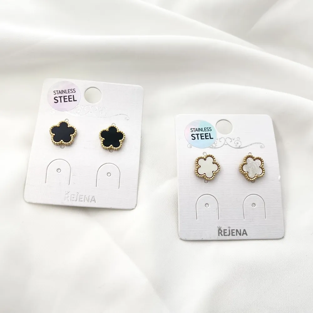 Fiore-Orecchini a Lobo in Acciaio - OAP-413-2154 O