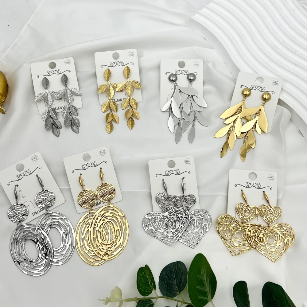 Foglia -Orecchini in Acciaio - OAP-413-2408-2