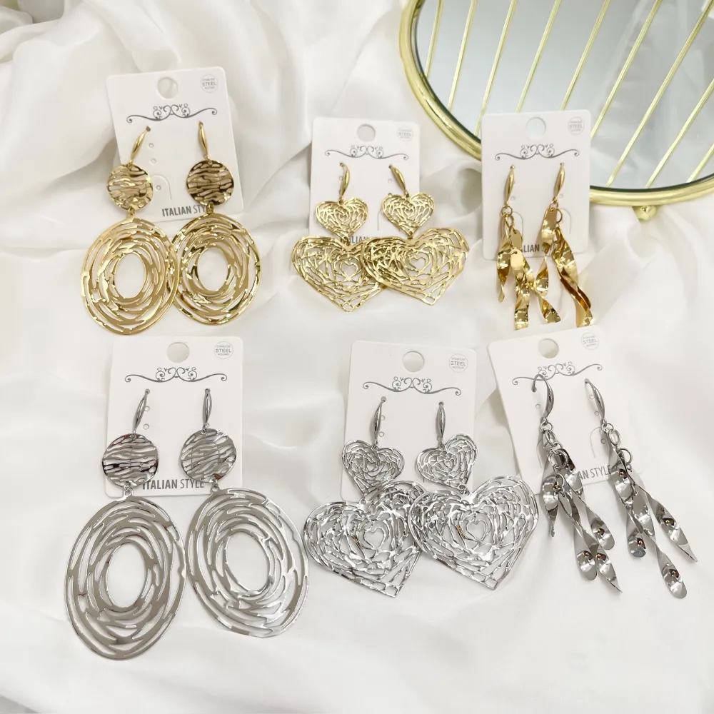 Tondo e Ovale -Orecchini in Acciaio - OAP-413-2416