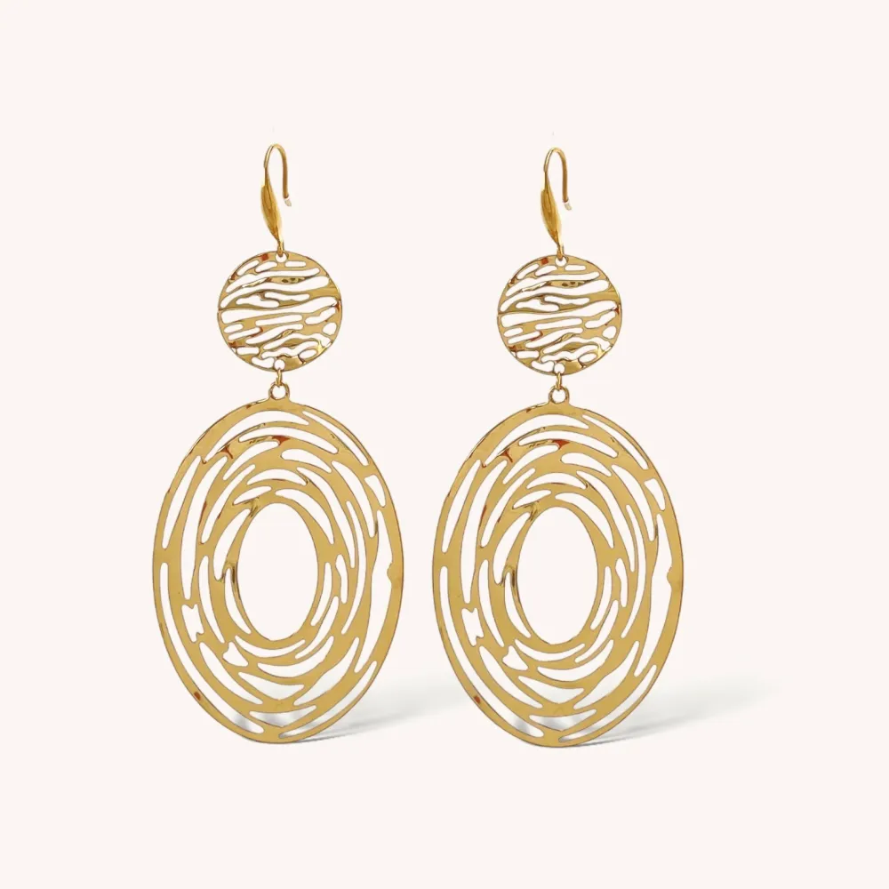 Tondo e Ovale -Orecchini in Acciaio - OAP-413-2416