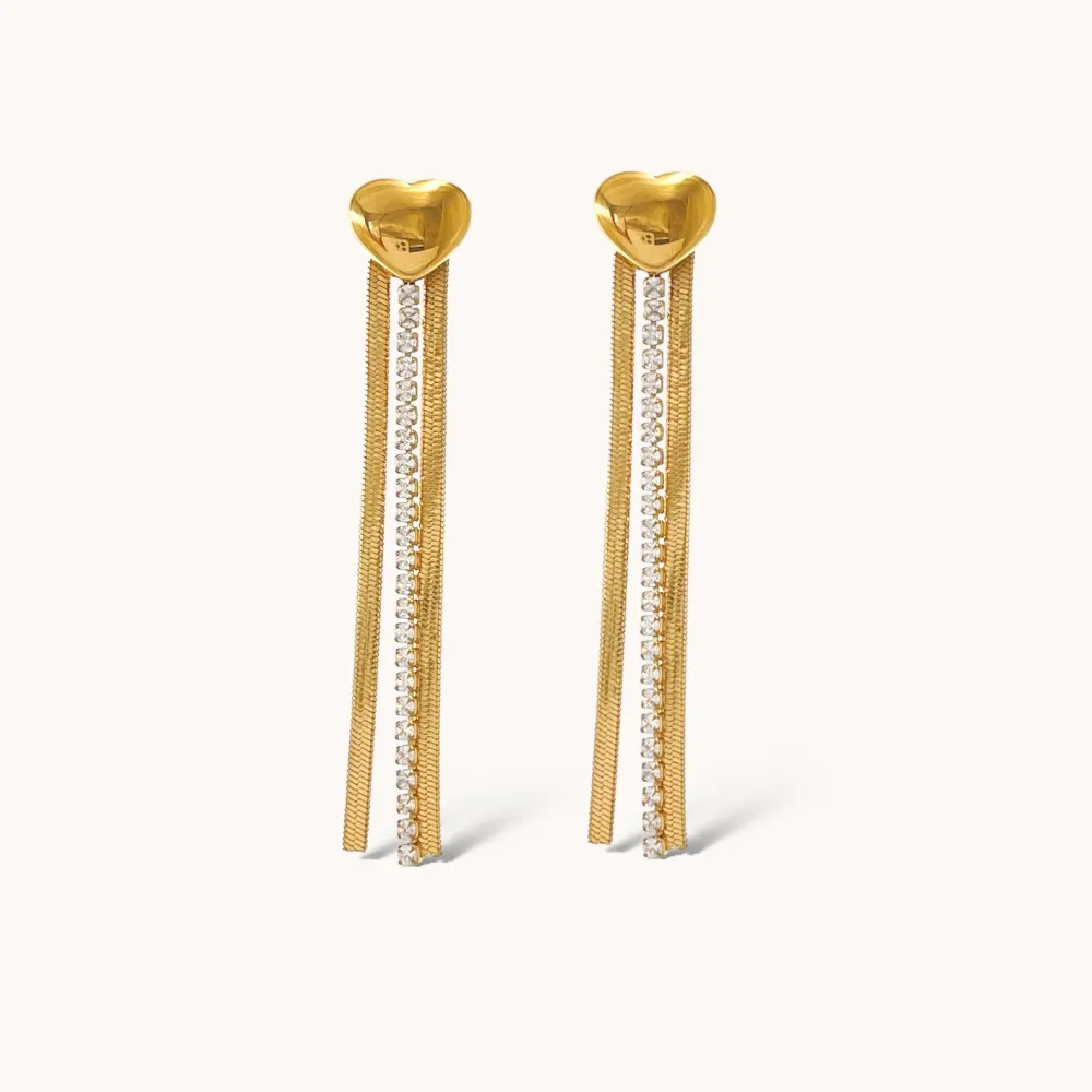 Cuore e Napine -Orecchini in Acciaio - OAP-413-2420