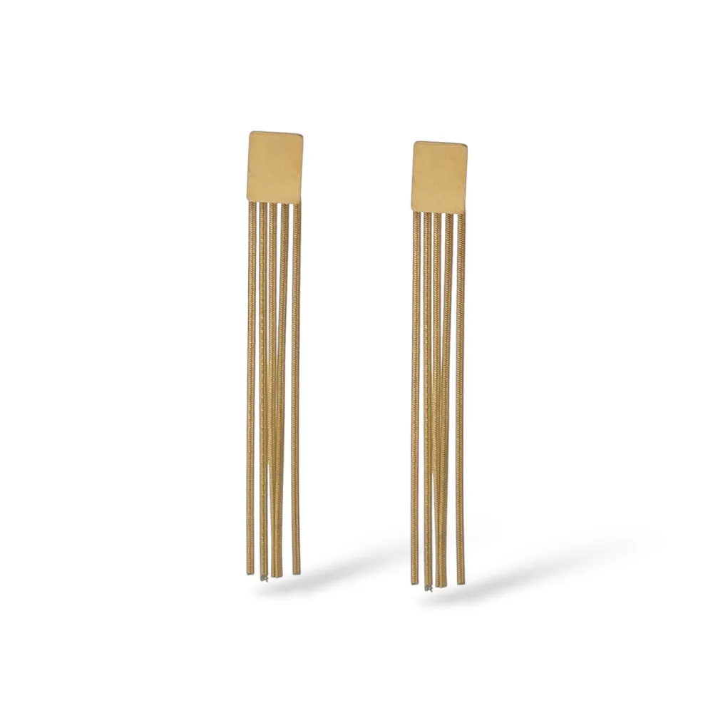 Quadrato con Napine -Orecchini in Acciaio - OAP-413-2488