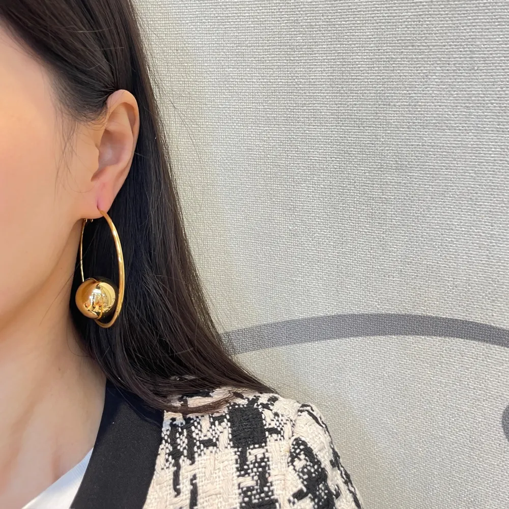 Cerchio con Pallina-Orecchini in Acciaio - OAP-413-2498