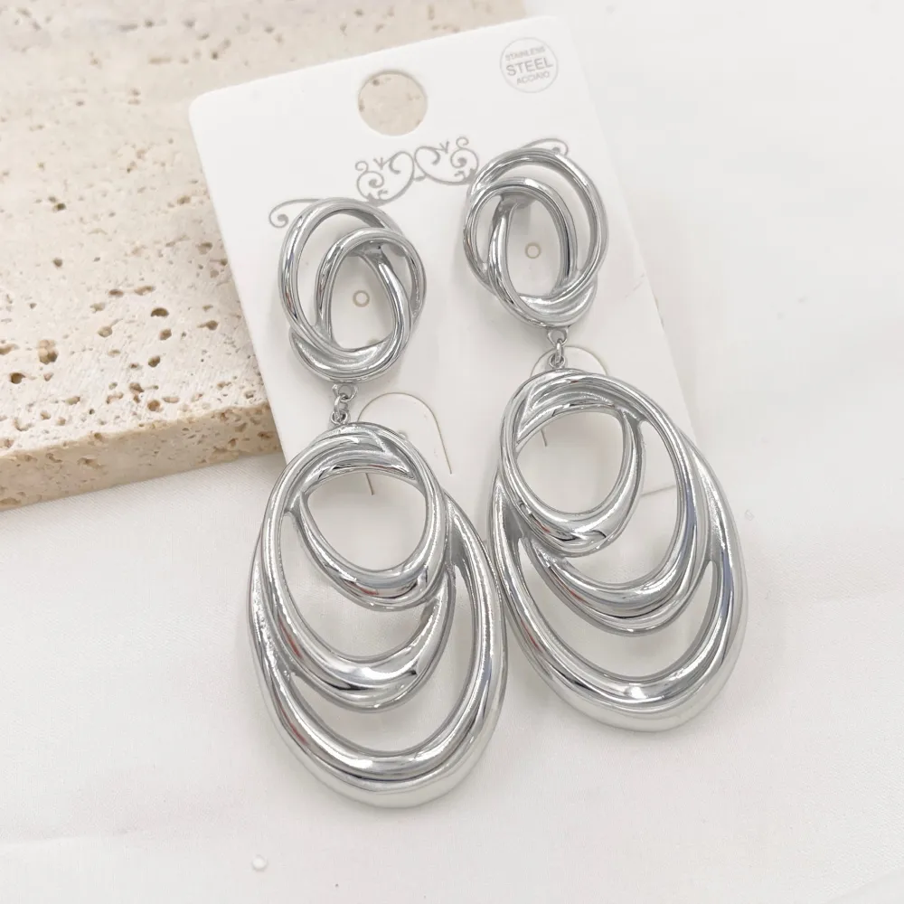 Cerchio Ovale -Orecchini in Acciaio - OAP-413-506