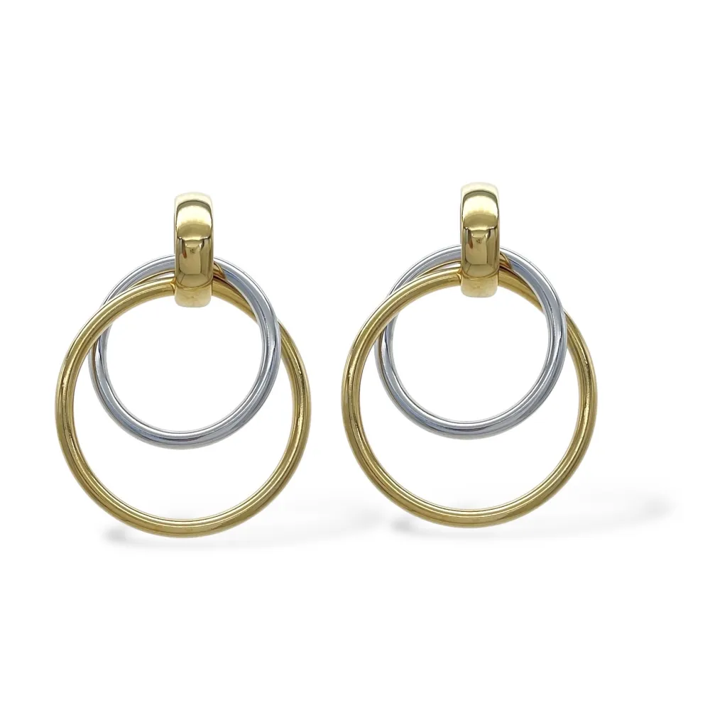 Doppio Cerchio  -Orecchini in Acciaio - OAP-413-7067