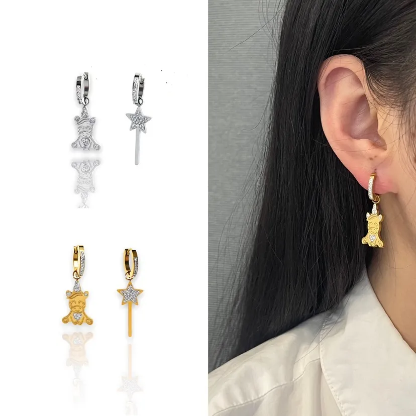 Unicorno Bacchetta Magica-Orecchini in Acciaio - OAP-413-751