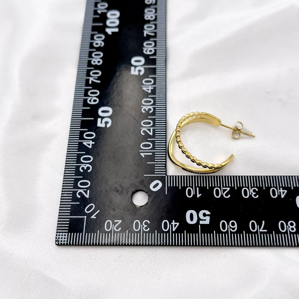 Doppio 24mm -Orecchini a Cerchio in Acciaio - OAP413-785