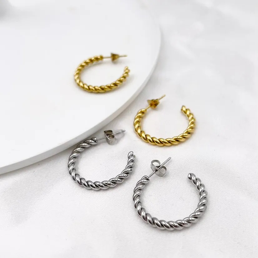 Perline 25mm -Orecchini a Cerchio in Acciaio - OAP413-787