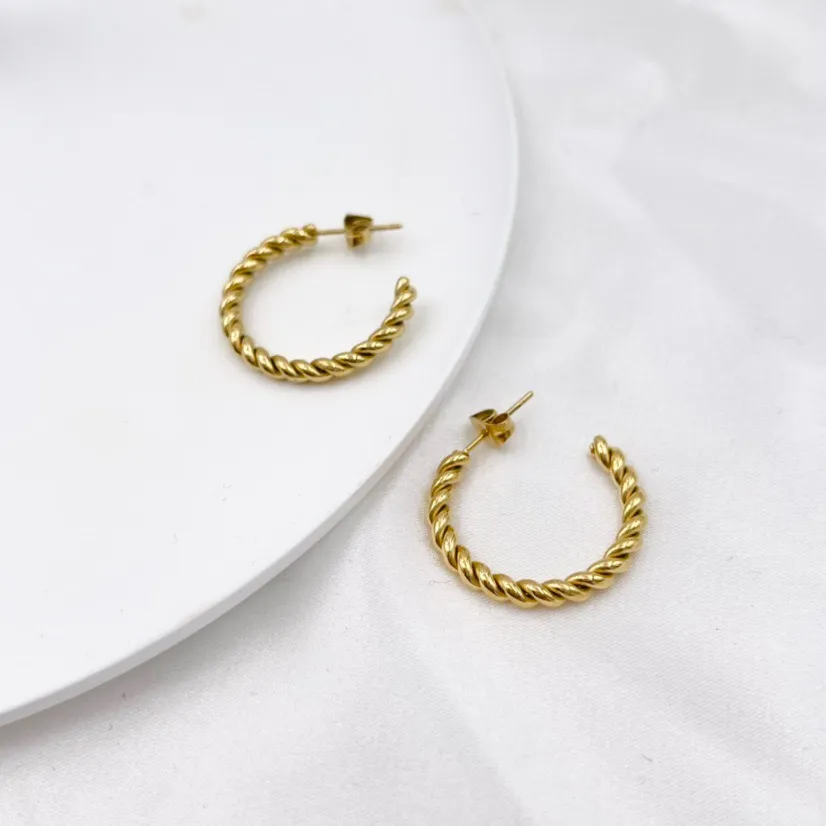 Perline 25mm -Orecchini a Cerchio in Acciaio - OAP413-787