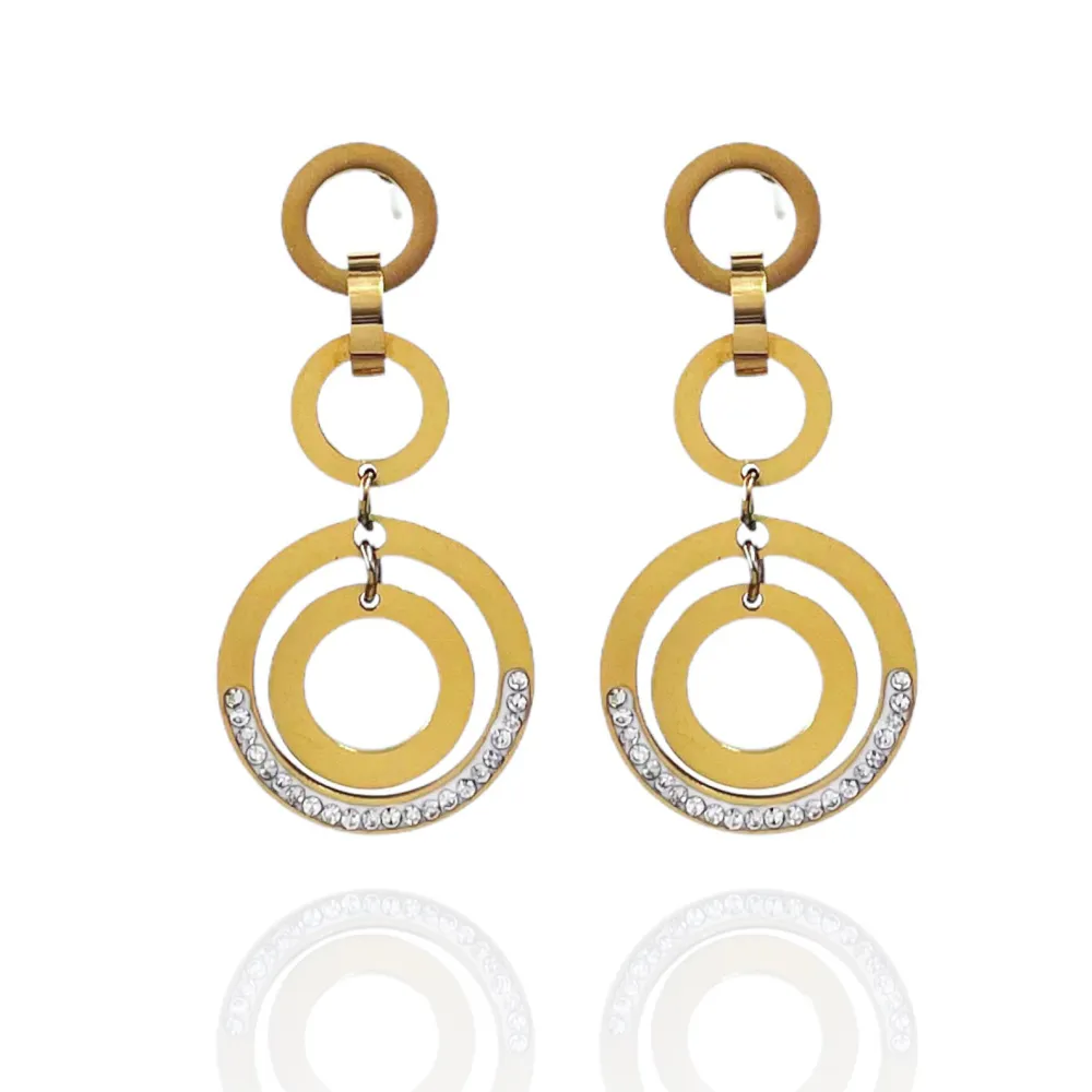 Doppio Cerchio -Orecchini in Acciaio - OAP-413-928