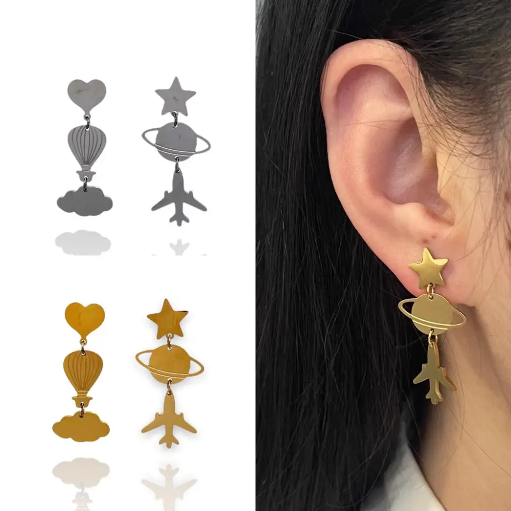 Mongolfiera Pianeta-Orecchini in Acciaio - OAP-413-932