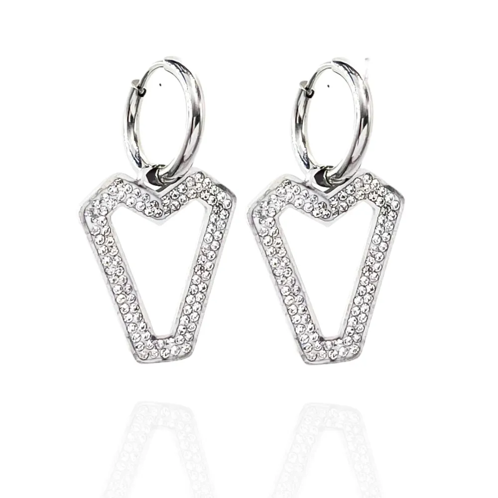 Triangolo V -Orecchini in Acciaio - OAP-413-934