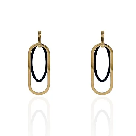 Doppio Ovale-Orecchini in Acciaio - OAP-413-937
