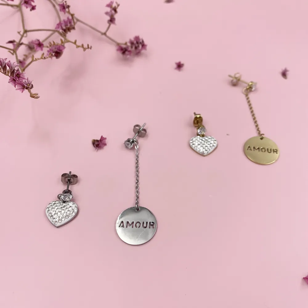 OAP6837-Cuore Amour- Orecchini in Acciaio - OAP6837-Cuore Amour- Orecchini in Acciaio