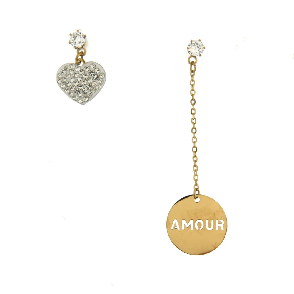 OAP6837-Cuore Amour- Orecchini in Acciaio - OAP6837-Cuore Amour- Orecchini in Acciaio