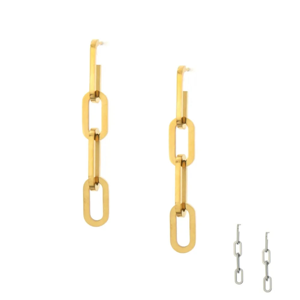 OAP7258-Catena- Orecchini in Acciaio - OAP7258-Catena- Orecchini in Acciaio