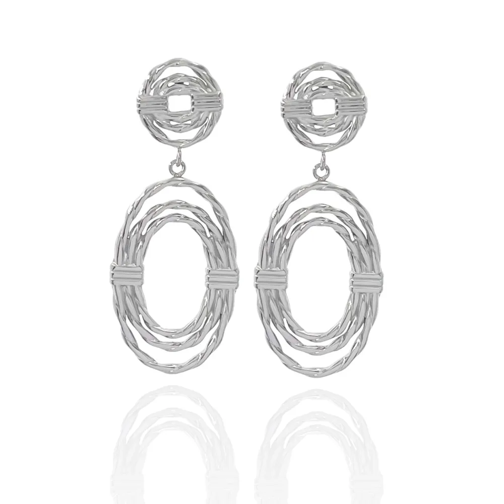 Cerchio Ovale-Orecchini in Acciaio - OAP-729-26