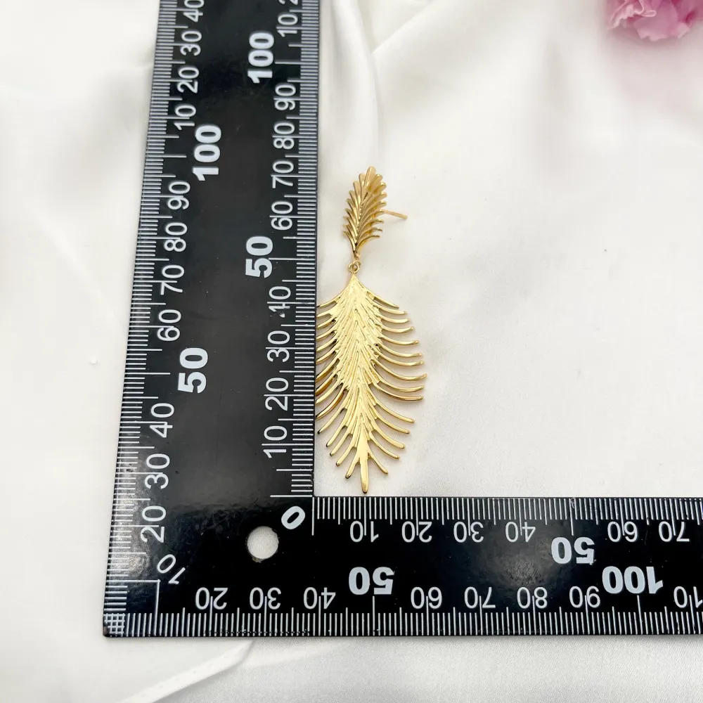 Foglia-Orecchini in Acciaio - OAP-729-36