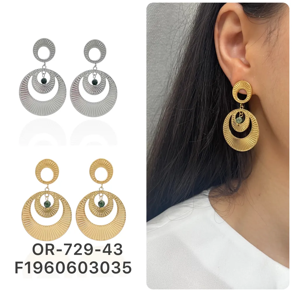 Tondo con Cerchio-Orecchini in Acciaio - OAP-729-43