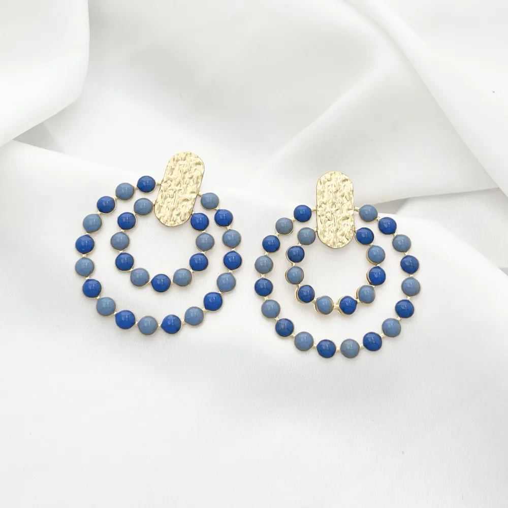 Doppio Cerchio-Orecchini in Acciaio - OAP-732-21