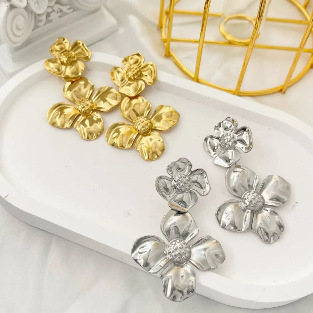 Fiore-Orecchini in Acciaio - OAP-732-88