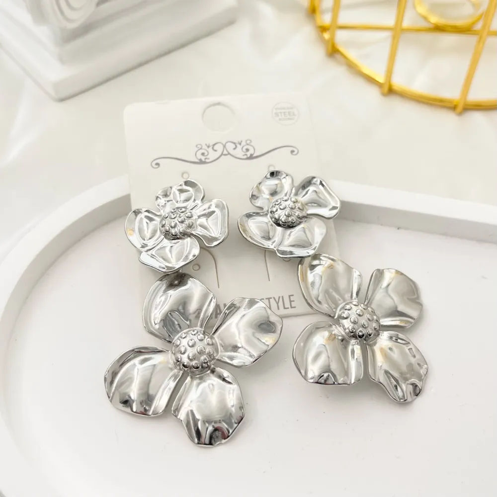 Fiore-Orecchini in Acciaio - OAP-732-88