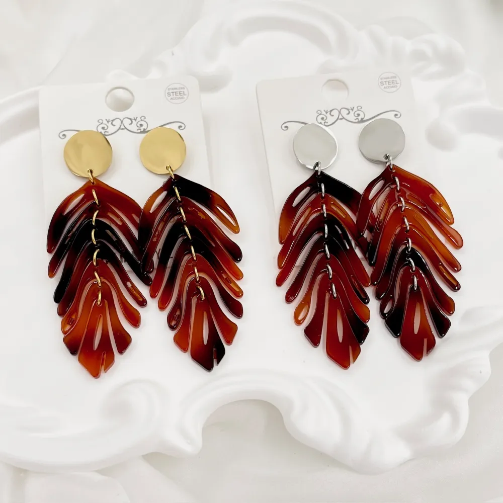 Foglia -Orecchini in Acciaio - OAP-759-58