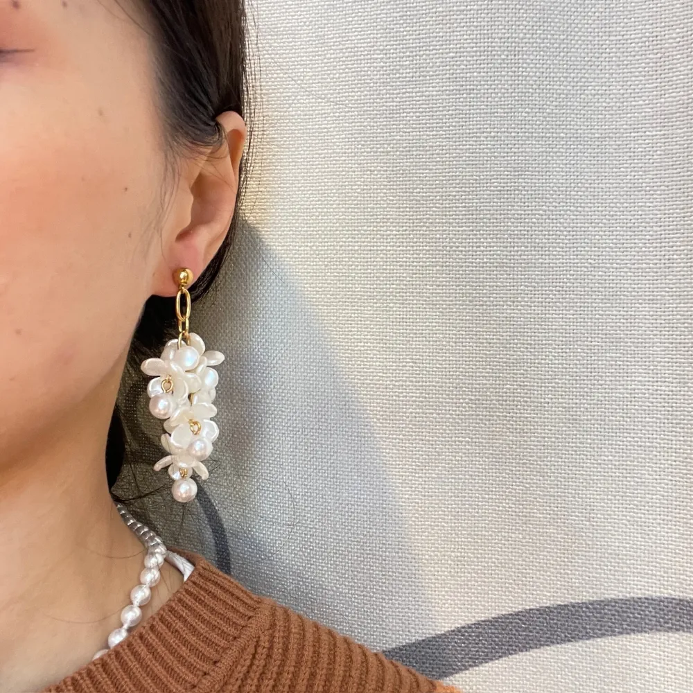 Fiore Pendente-Orecchini in Acciaio - OAP-760-07