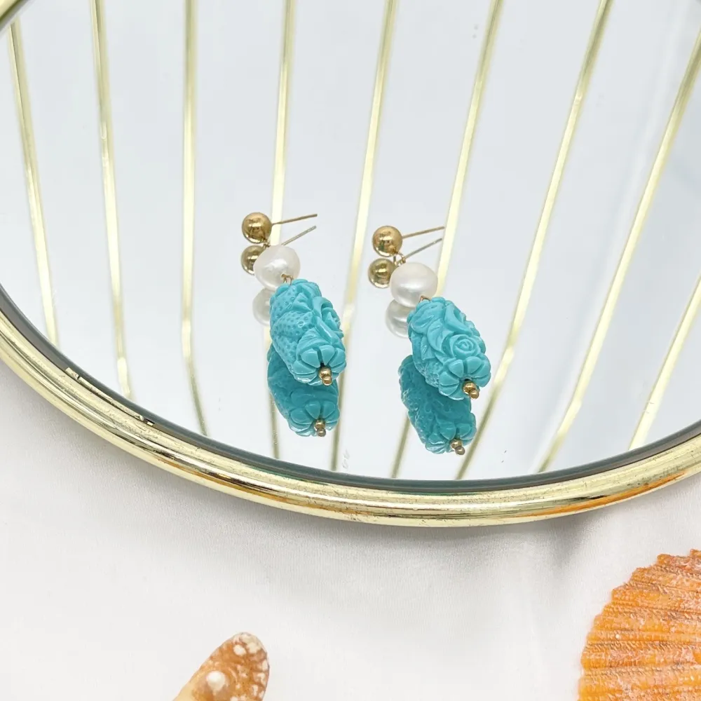 Ovale Fiore-Orecchini in Acciaio - OAP-765-16