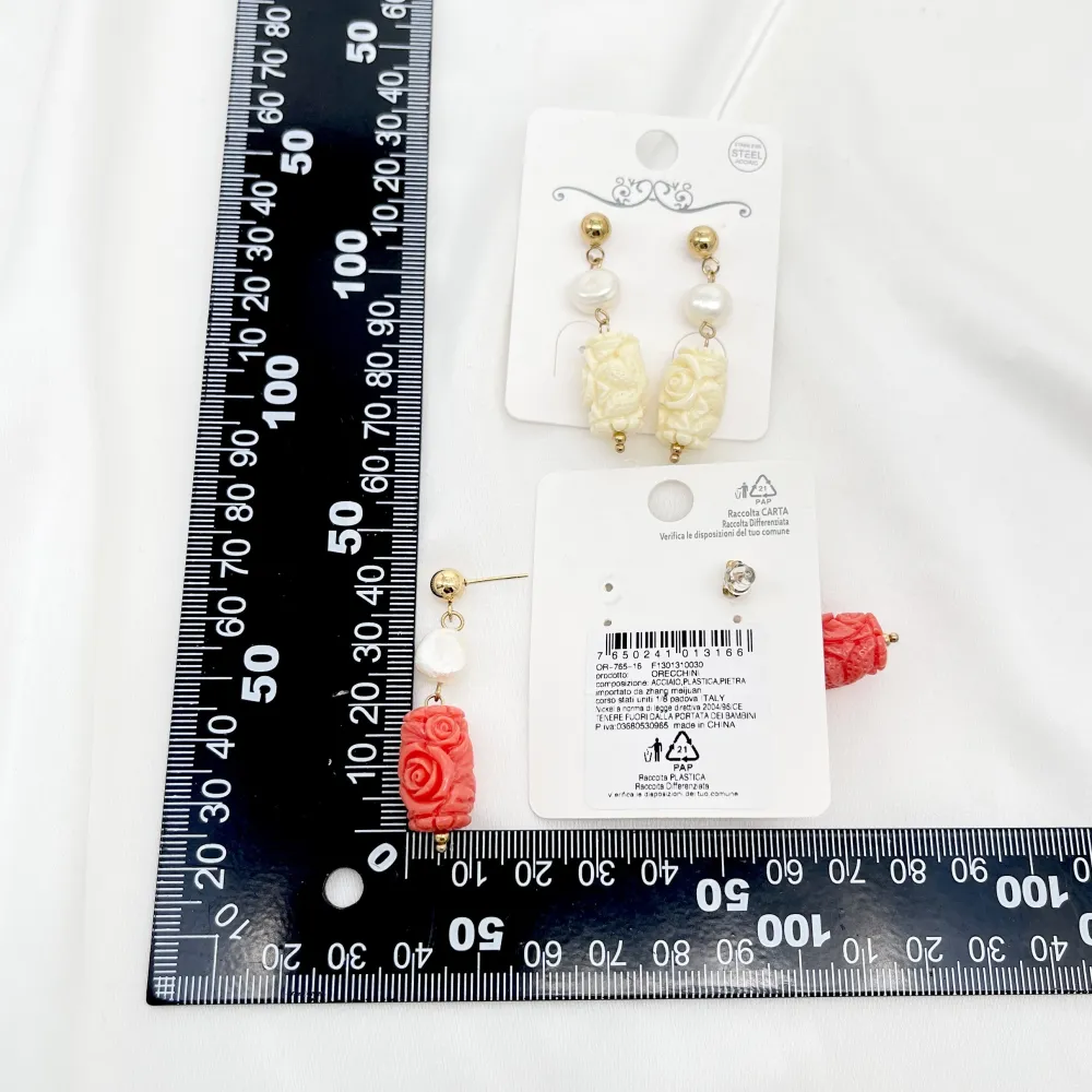 Ovale Fiore-Orecchini in Acciaio - OAP-765-16