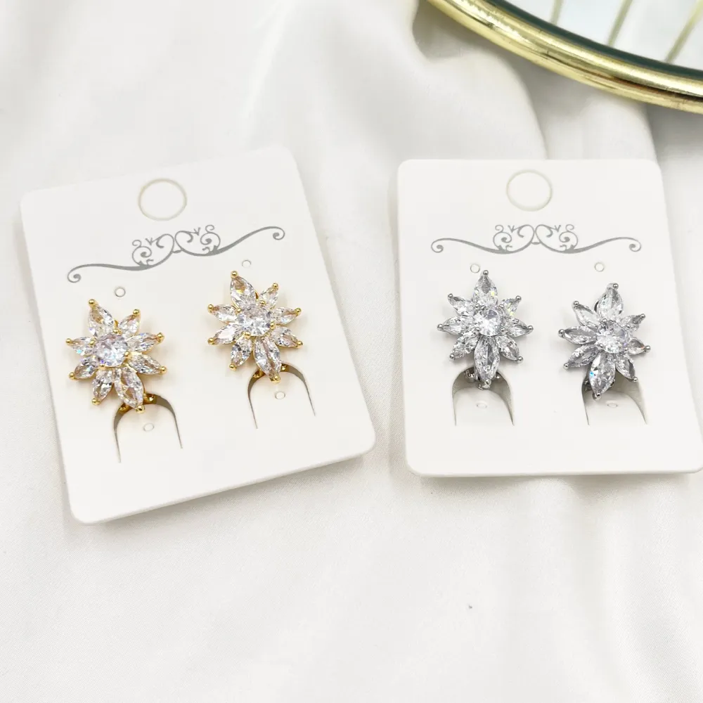 Fiore-Orecchini a Clip con Zirconia - OMK-493-30