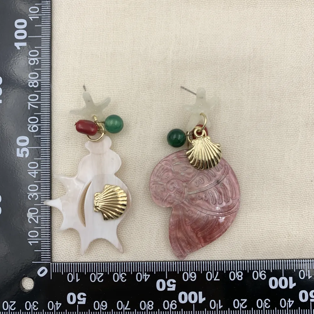 OMM3072-Conchiglia mix-Orecchini in resina - OMM-10514