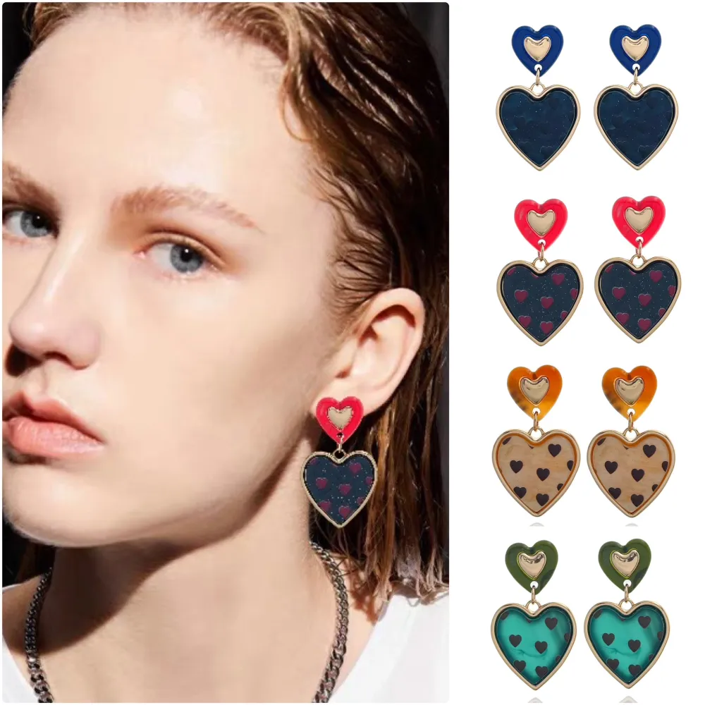 Cuore-Orecchini Moda in Resina - OMM-14876-B