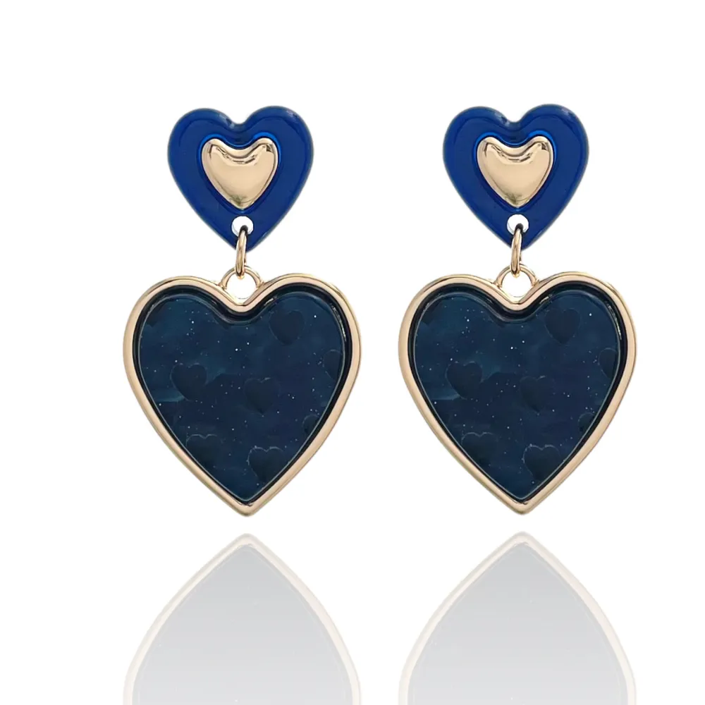 Cuore-Orecchini Moda in Resina - OMM-14876-B