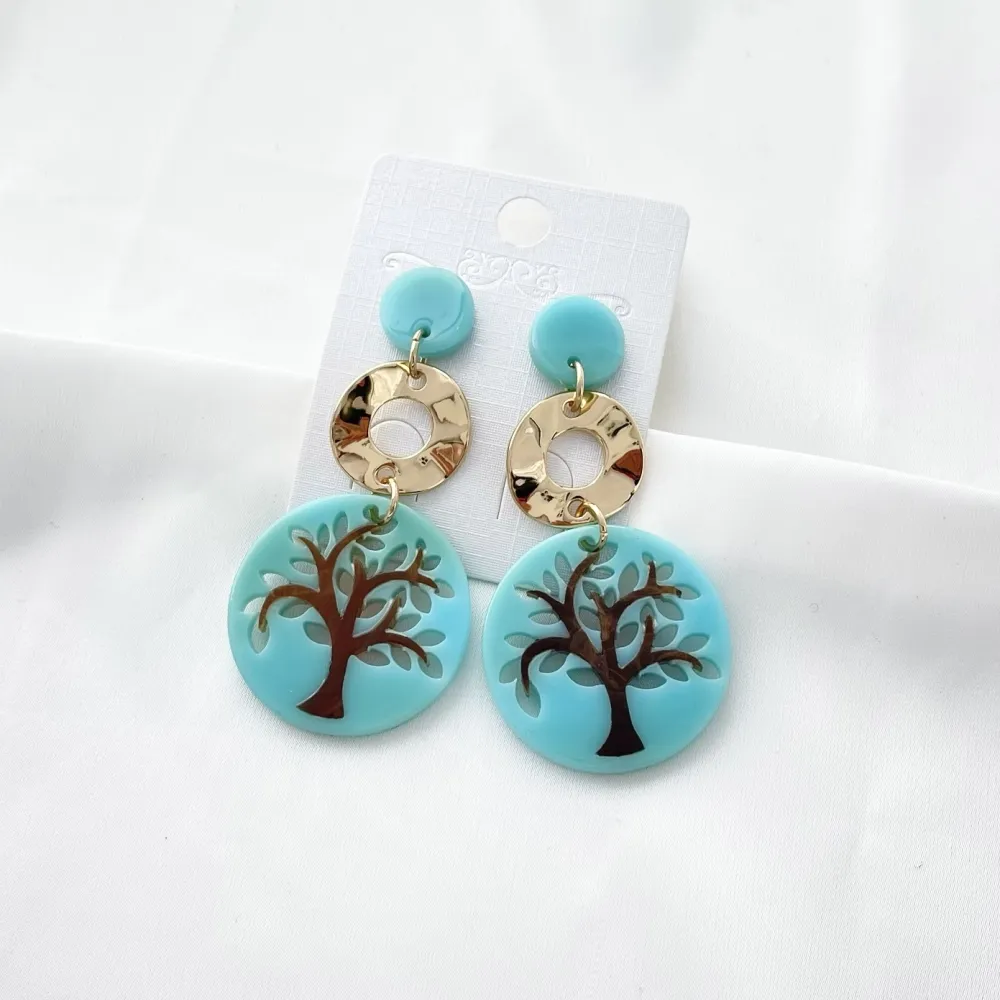 Albero della Vita-Orecchini in Resina - OMM-15419