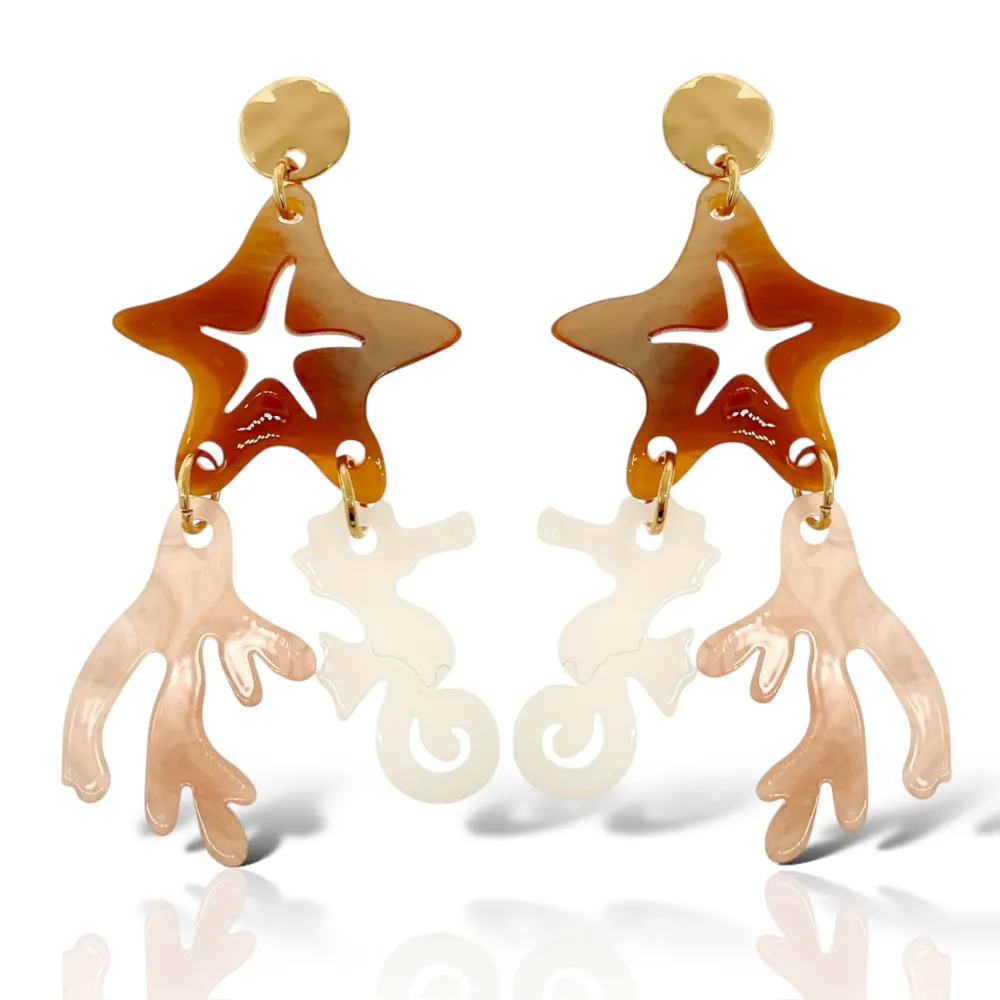 Stella Marina Conchiglia-Orecchini Moda - OMM-15549