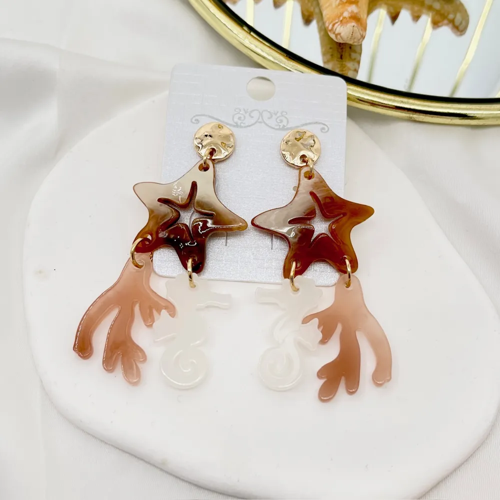 Stella Marina Conchiglia-Orecchini Moda - OMM-15549