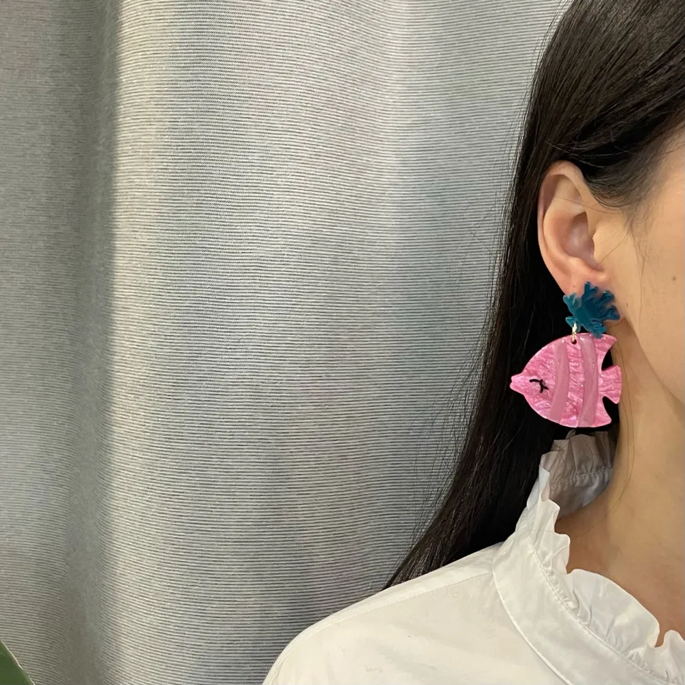 Mare Pesce Delfino-Orecchini Moda - OMM-15745