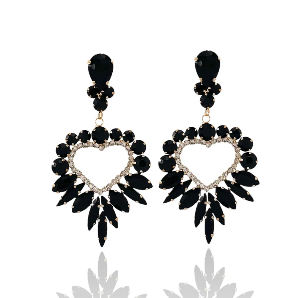 Cuore-Orecchini Moda con Vetro - OMM-159-22237