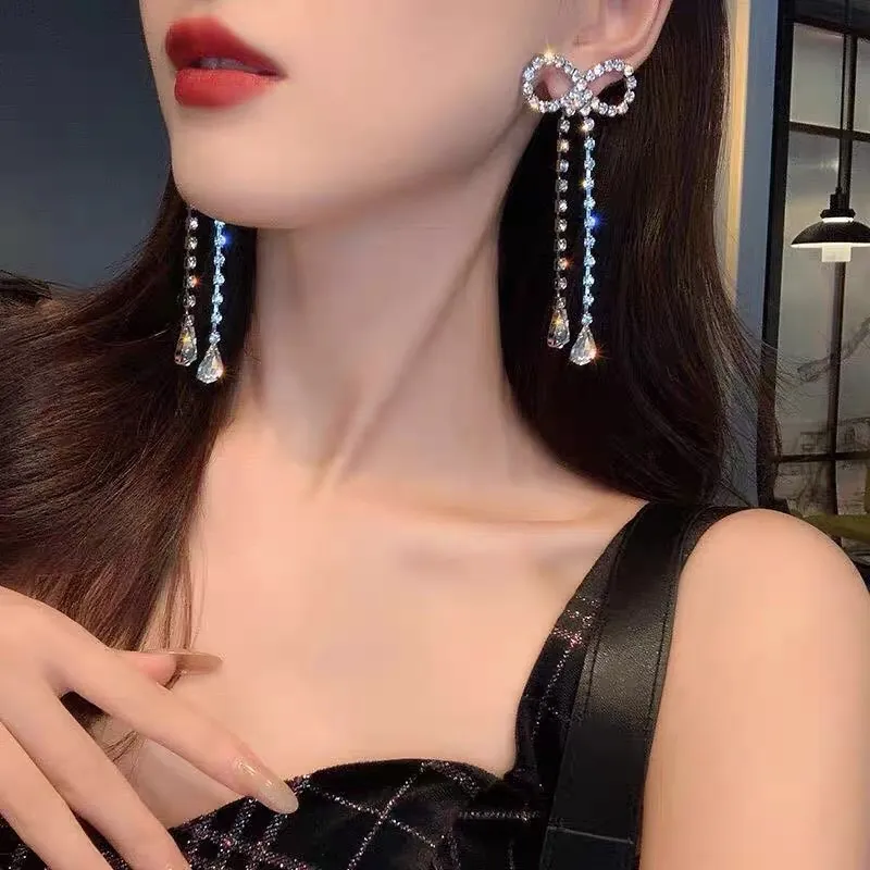 Fiocco con Strass-Orecchini in Rame - OMM-159-23991