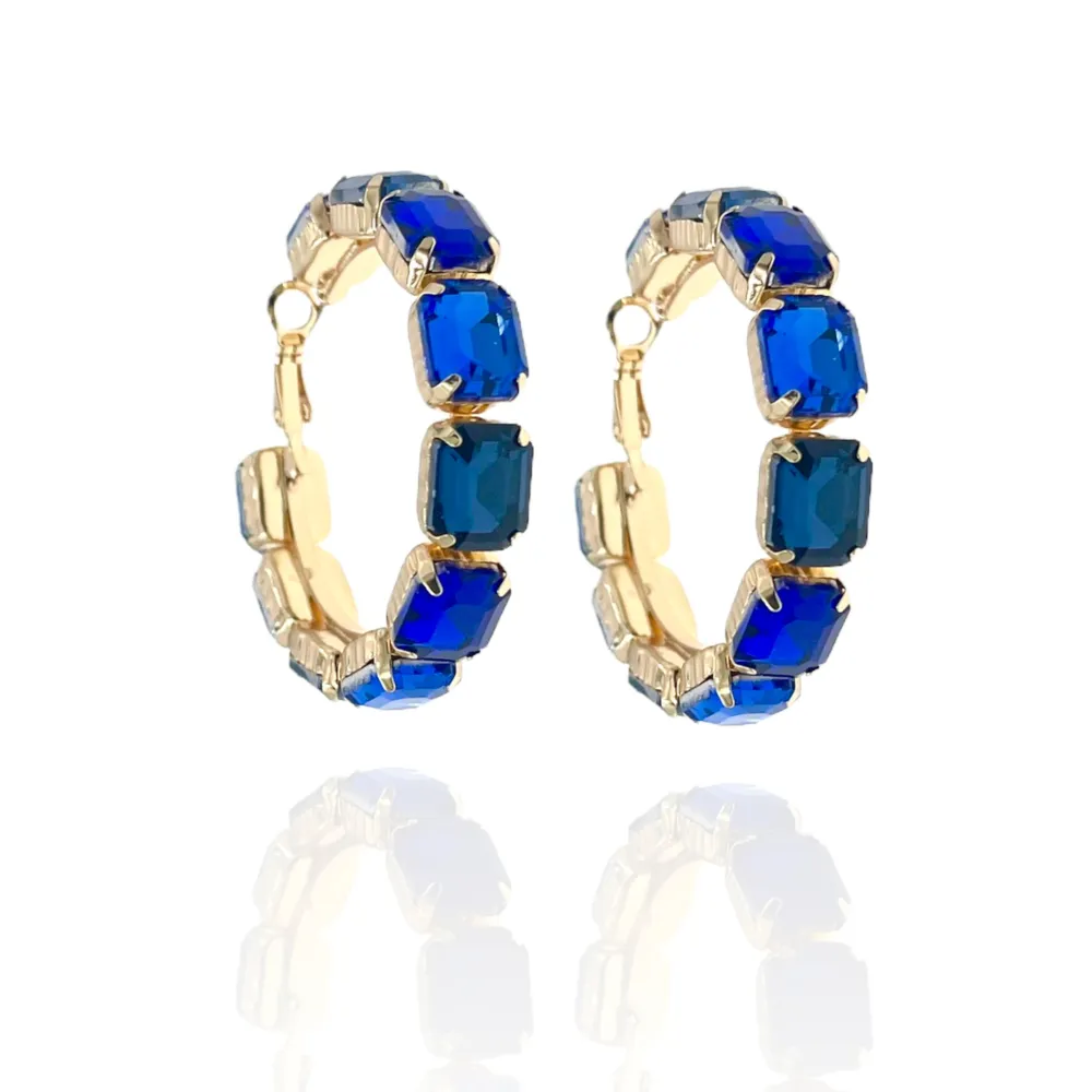 Cerchio con Rettangolo-Orecchini Moda - OMM-321-B2824