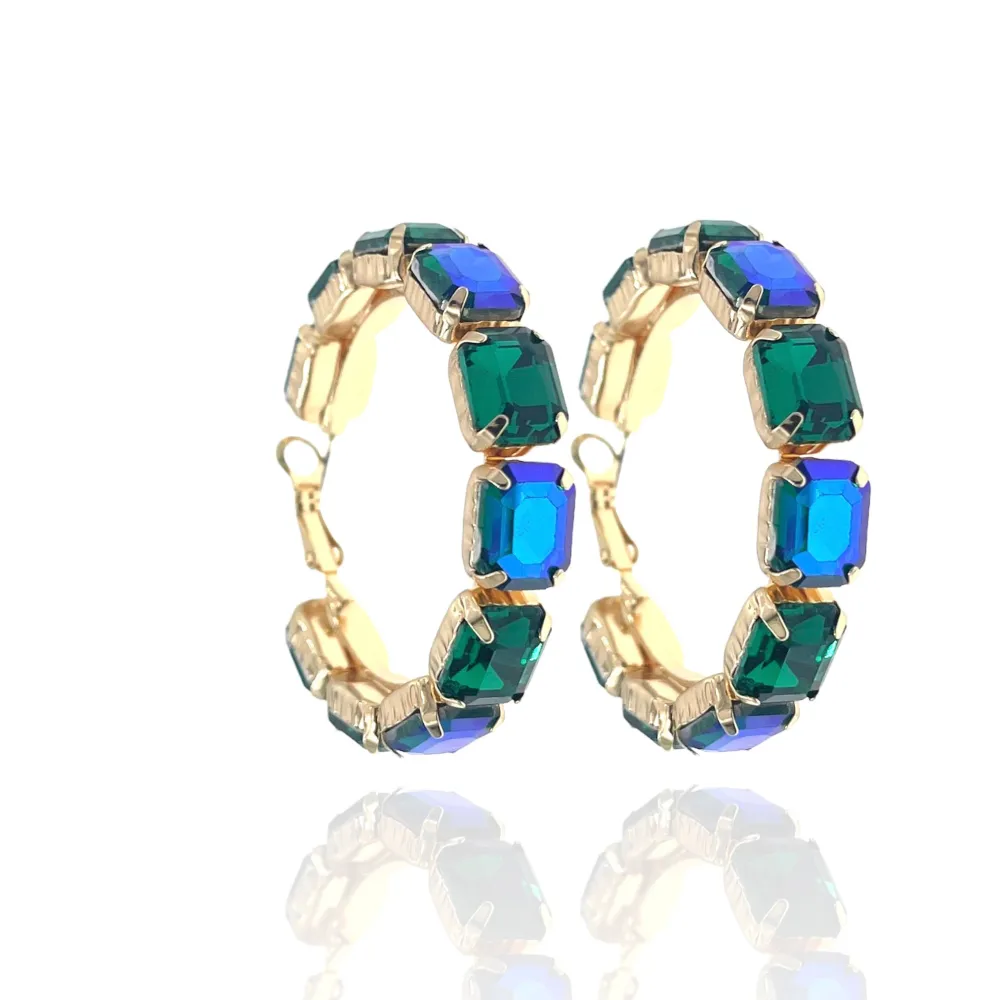 Cerchio con Rettangolo-Orecchini Moda - OMM-321-B2824