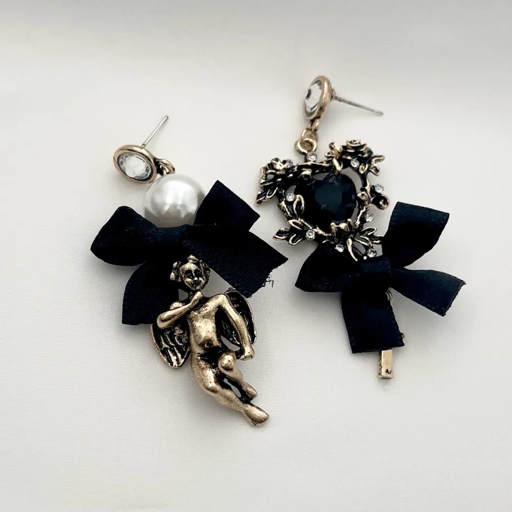 Cuore Croce e Angelo-Orecchini Moda - OMM-520-60