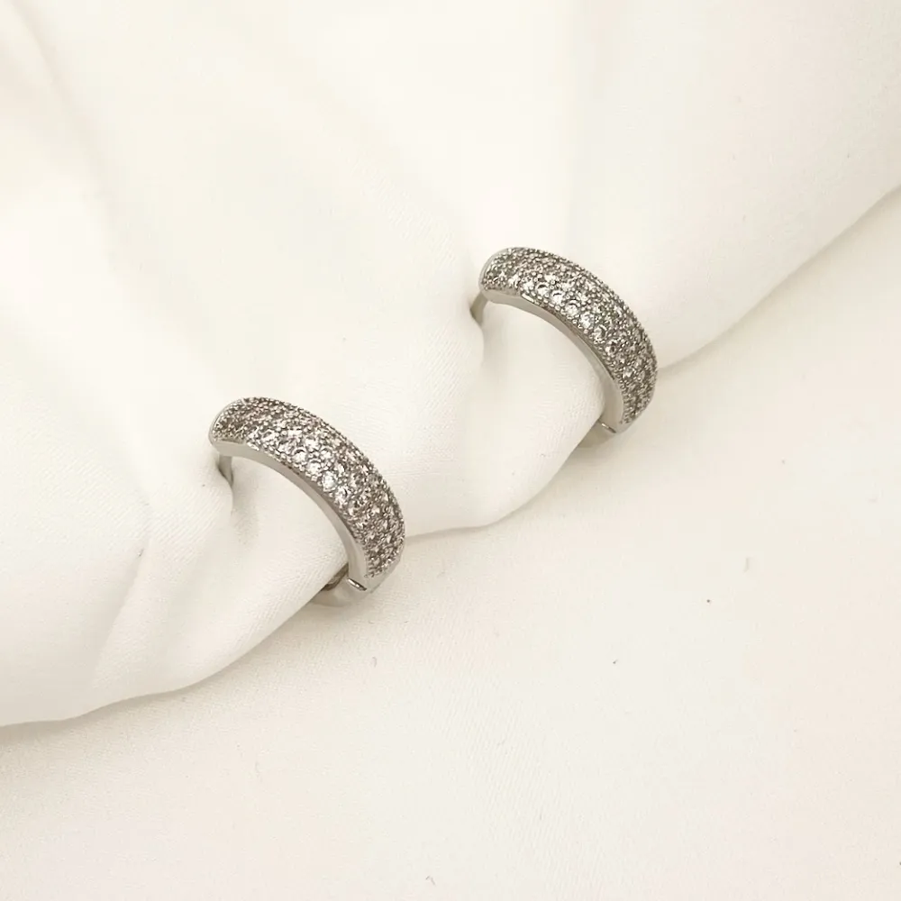 Cerchio con Zirconia Colorata-Orecchini con Zirconia - OMZ-103-AA2722E 13mm