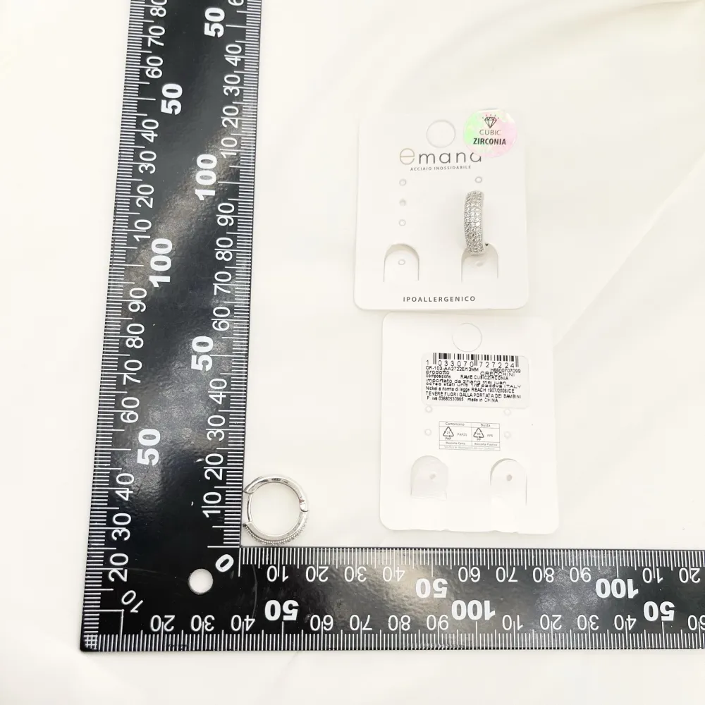 Cerchio con Zirconia Colorata-Orecchini con Zirconia - OMZ-103-AA2722E 13mm