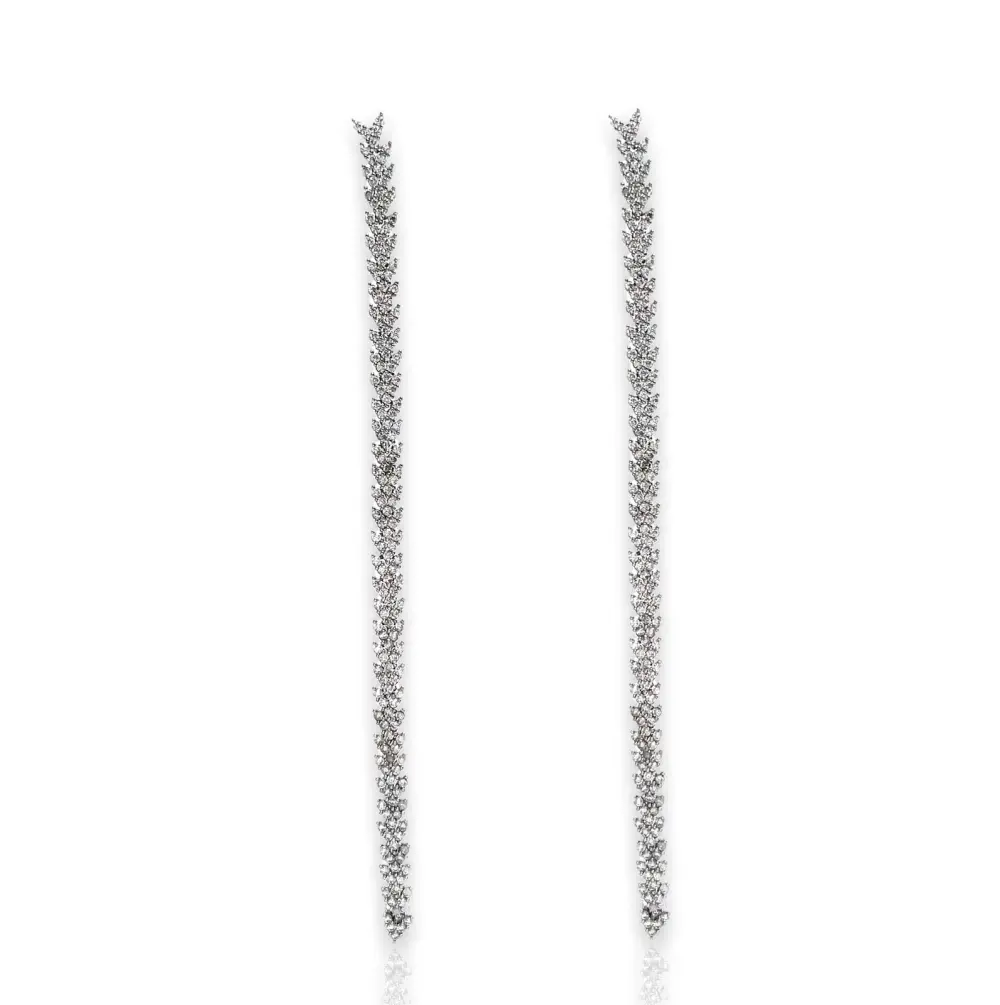 Lungo Foglia-Orecchini con Zirconia - OMZ-109-260