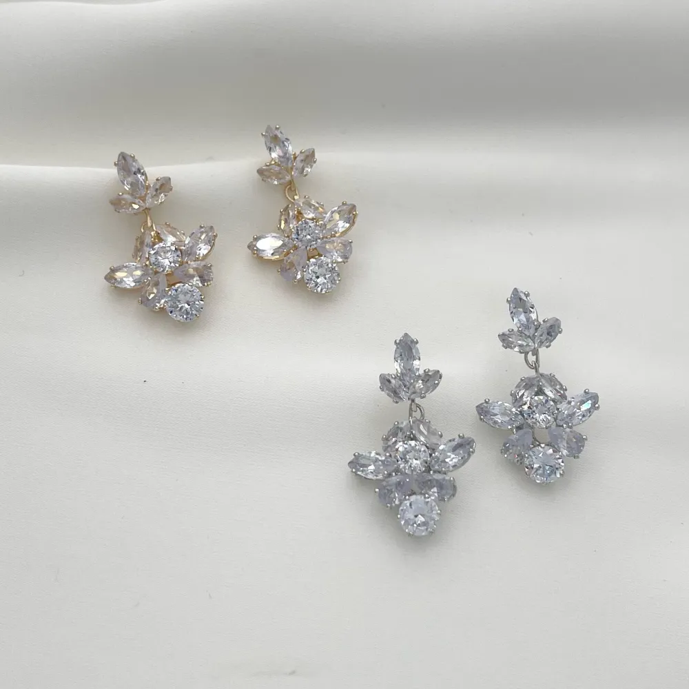 Fiore Pendente-Orecchini con Zirconia - OMZ-416-L18