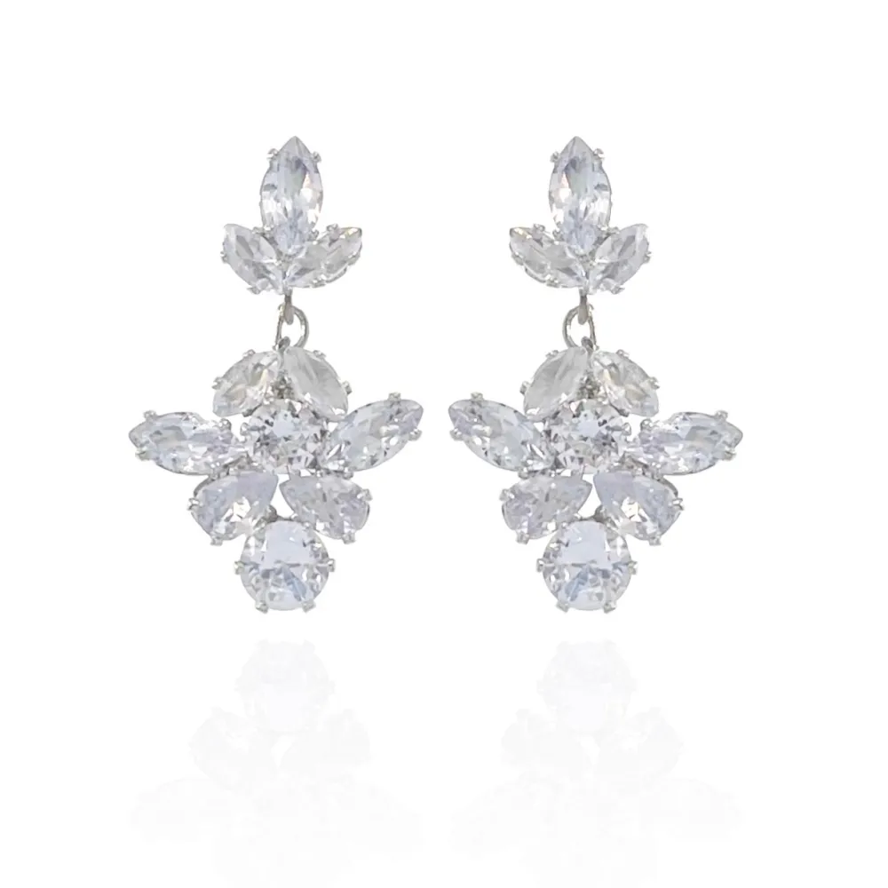 Fiore Pendente-Orecchini con Zirconia - OMZ-416-L18