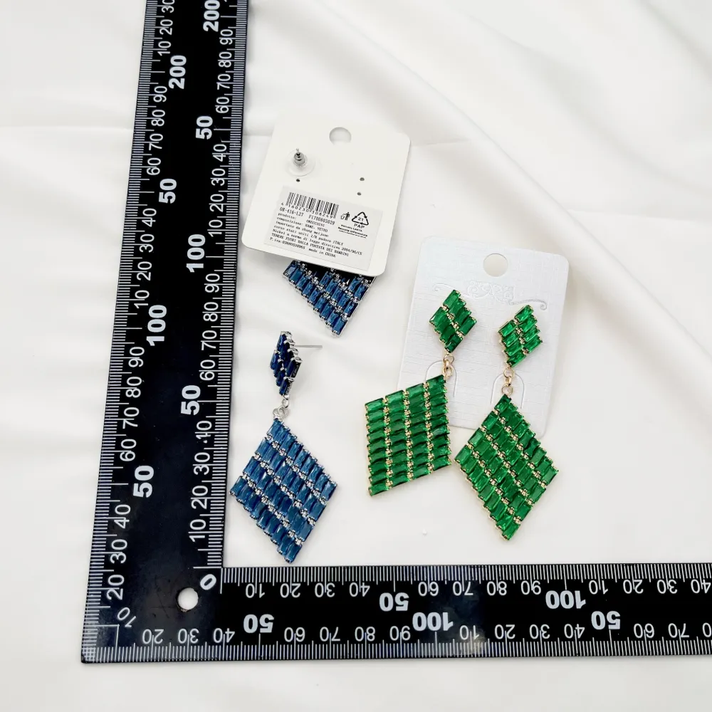 Rombo Pendente-Orecchini con Zirconia - OMZ-416-L27