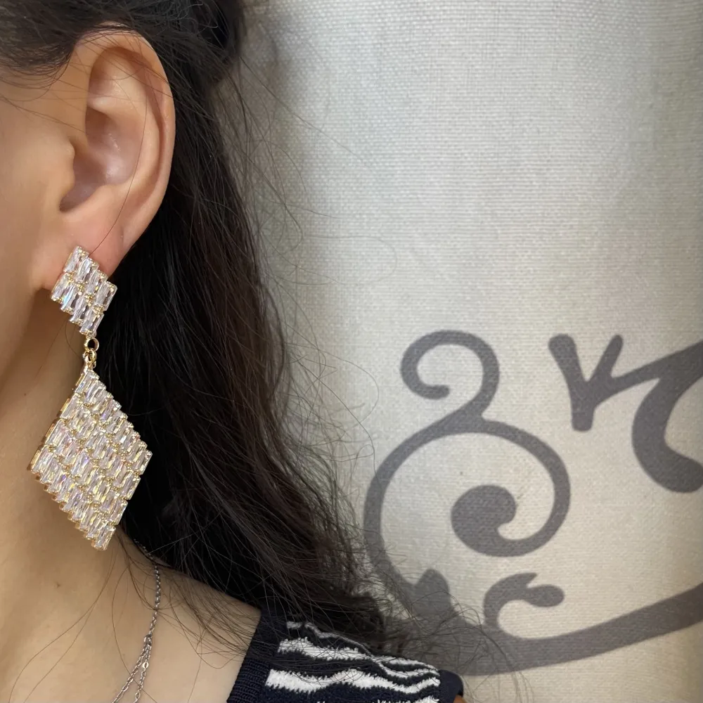 Rombo Pendente-Orecchini con Zirconia - OMZ-416-L27